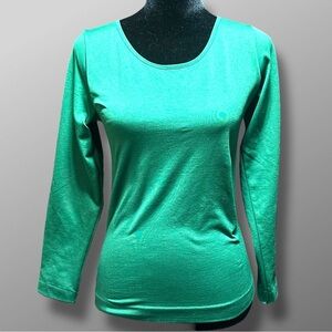 Love Poem NWT Green Stretch Fleece Long Sleeve Top One Size Soft Cozy